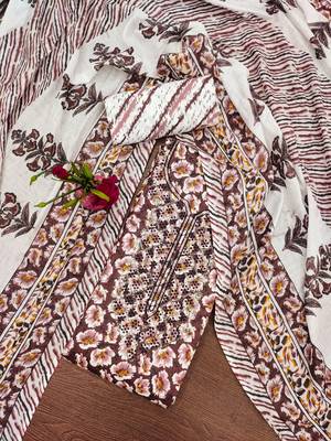 Women's multi designer print pc cotton dress material 1