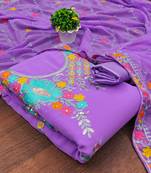 Women's levender unstitched sequence work georgette dress material (gngr50078ldr)