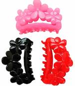  Floral Multicolor Set of 3 Hair Clutcher