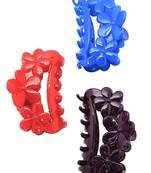 9 blings floral multicolor set of 3 hair clutcher