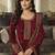 Georgette embroidered dark magenta salwar kameez