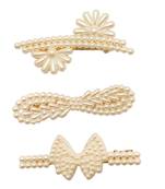  White Pearl Multi Shapes Set of 3 Hairclip