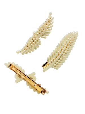  White Pearl Multi Shapes Set of 3 Hairclip 4