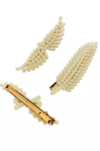  White Pearl Multi Shapes Set of 3 Hairclip