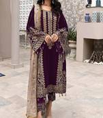 georgette embroidered pakistani salwar suit for women | semi-stitched top and un-stitched bottom with duppata