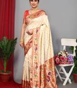 Latest Launch Of Paithani Silk With Weaving And Unique Concept With Richness Of Zari Heavy Pallu Heavy Look Weaving.