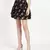 Vahson printed layered & flared above knee a-line crepe skirt midi for women black
