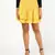 Vahson printed layered & flared above knee a-line crepe skirt midi for women yellow