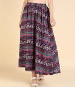 Vahson women MULTICOLOR  floral printed a-line green skirt