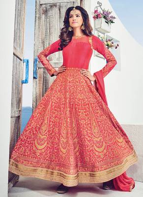 Green net semi stitched wedding floor length anarkali suit 1