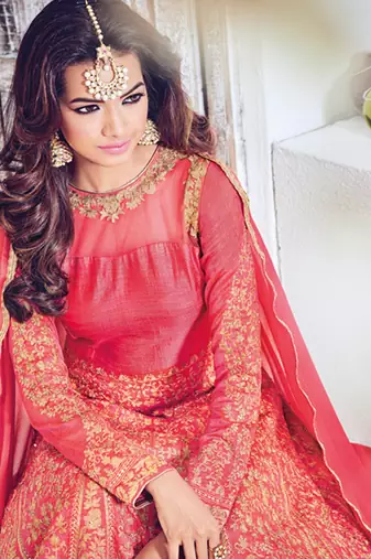 Green net semi stitched wedding floor length anarkali suit