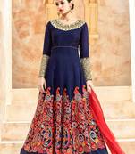 Beige net semi stitched wedding abaya anarkali