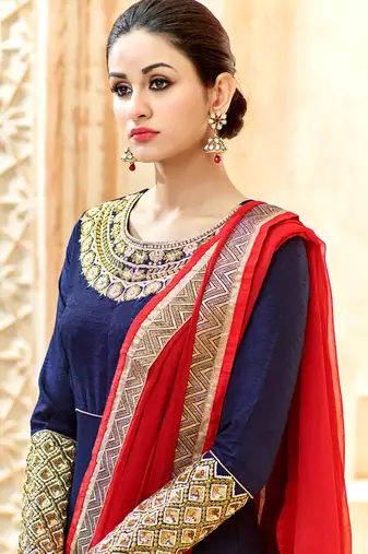 Beige net semi stitched wedding abaya anarkali