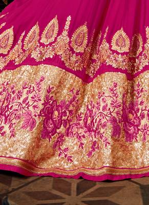 Pink georgette semi stitched wedding floor length anarkali 3