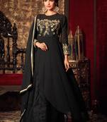 Black georgette semi stitched party anarkali churidar