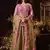 Pink camel raw silk lycra semi stitched party gown anarkali