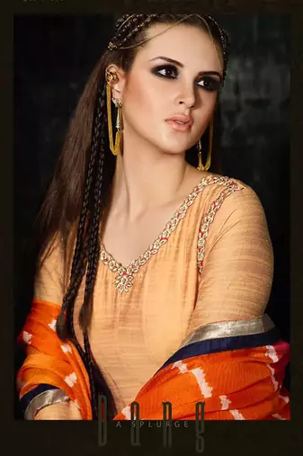 Pink raw silk semi stitched party gown style anarkali
