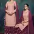Peach georgette semi stitched party lucknowi palazzo suit