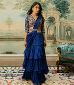 Electric Blue 3 Layer Sari Set