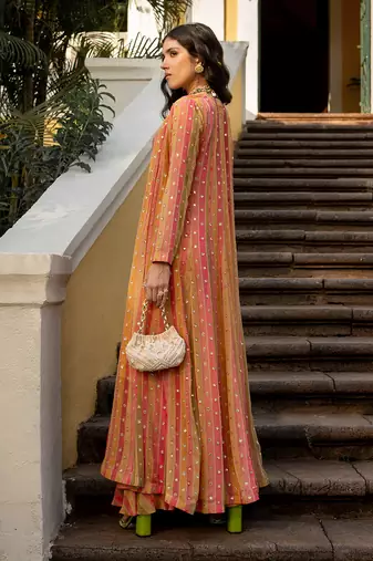 Vintage floral stripe jacket set