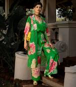 Spring blooming floral jacket set