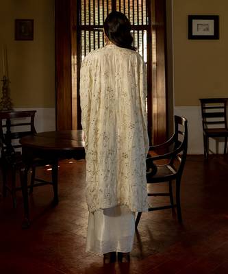 Ivory woven jacket set 5