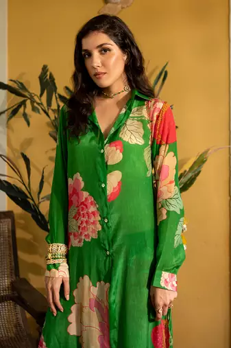 Spring blooming floral kurta set