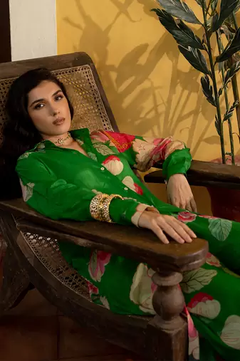 Spring blooming floral kurta set