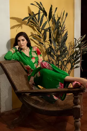 Spring blooming floral kurta set