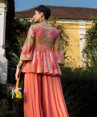 Blush nasha printed plazzo set 3