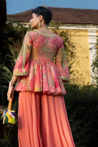 Blush nasha printed plazzo set