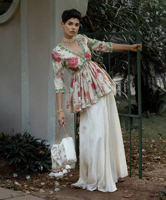 Leaf floral printed plazzo set 4