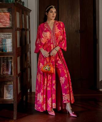 Flourishing floral jaal kaftan set 1