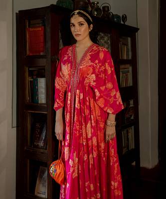 Flourishing floral jaal kaftan set 3