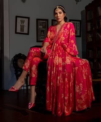 Flourishing floral jaal kaftan set 4