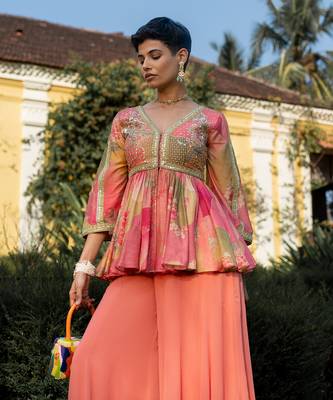 Blush nasha printed plazzo set 4