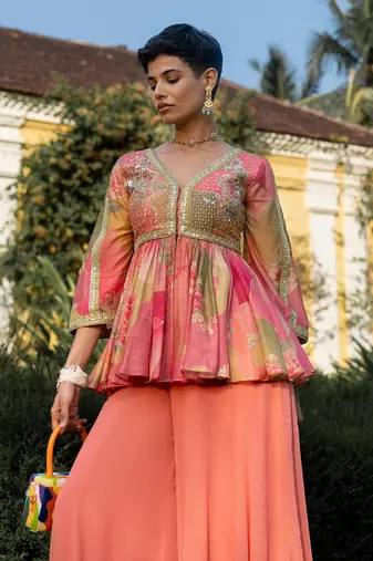Blush nasha printed plazzo set