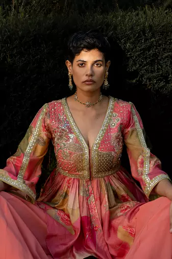 Blush nasha printed plazzo set