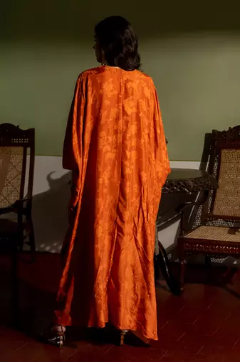 Burnt orange woven kaftan