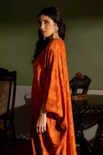 Burnt orange woven kaftan