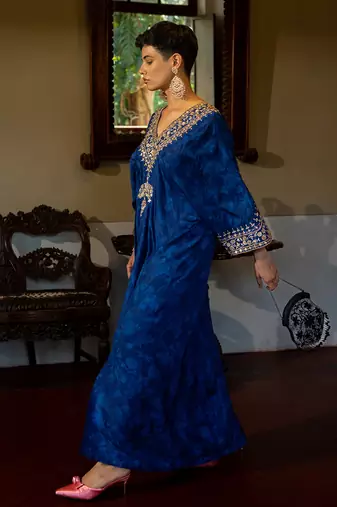 Royal Blue Party Wear Kaftan for Women