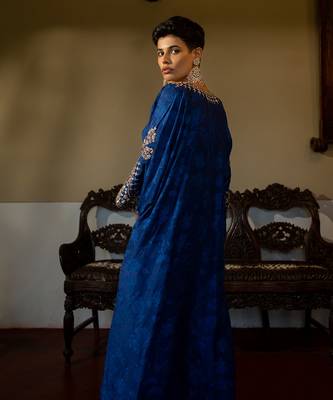 Royal Blue Party Wear Kaftan for Women 4