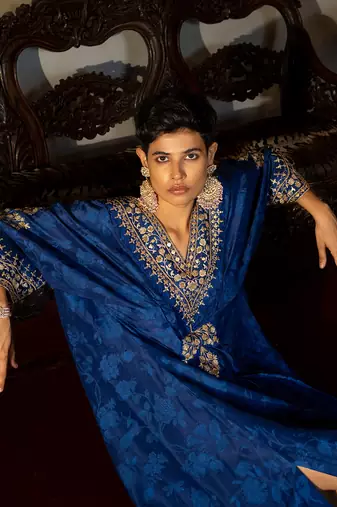Royal Blue Party Wear Kaftan for Women