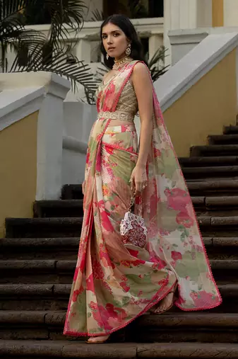 Bloom With Grace Naksha Saree Set