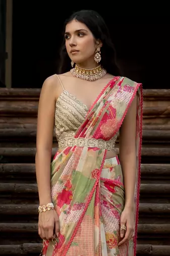 Bloom With Grace Naksha Saree Set