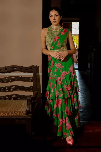 Full Bloom Saree Set