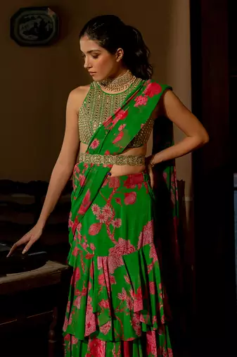 Full Bloom Saree Set