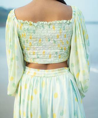 White bokeh printed crop top 5
