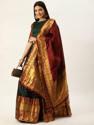 South Indian Traditonal Woven With Zari Work Half Saree 1