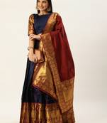 South Indian Traditonal Woven With Zari Work Half Saree